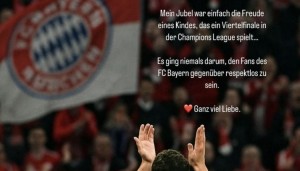 帕瓦尔向拜仁致歉：进球后的欢呼，只是一个孩子踢欧冠的喜悦表达